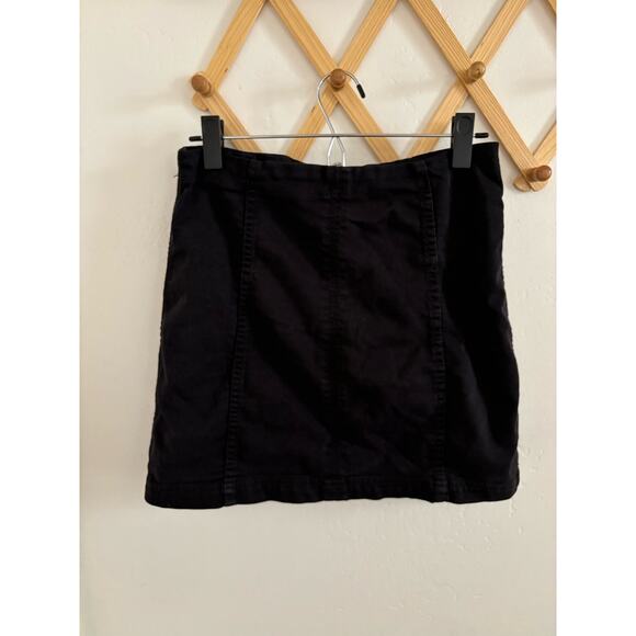 Free People Skirt Women's 8 Modern Femme Denim Black High Rise Pencil Mini - Picture 2 of 6